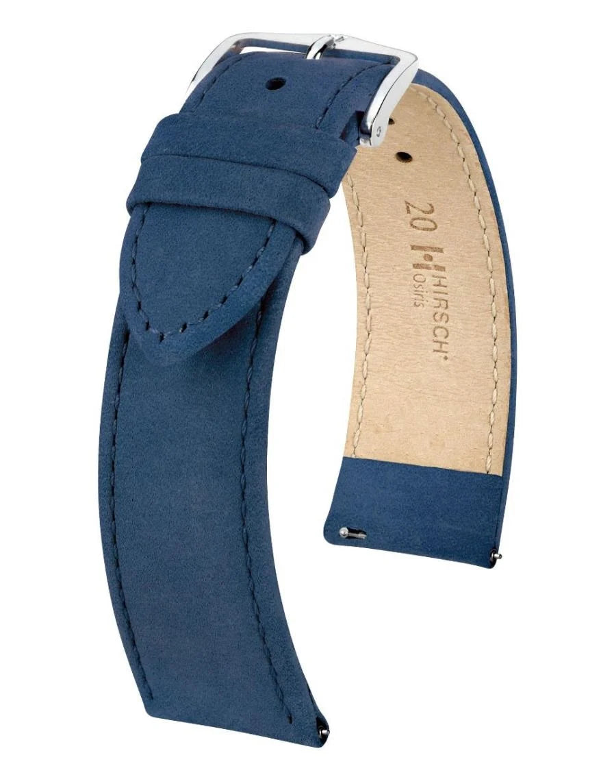 Watch Strap Hirsch Osiris Nubuck Leather - Dark Blue
