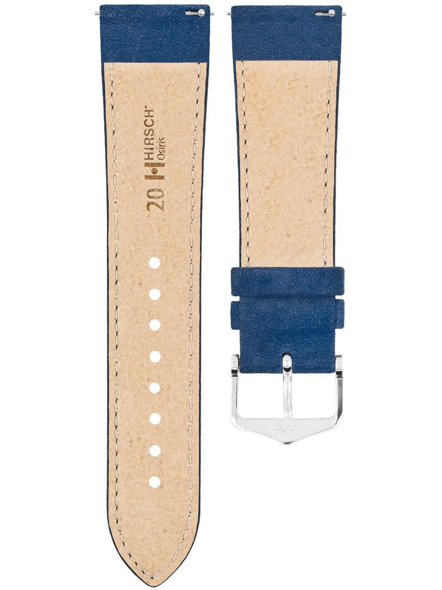 Watch Strap Hirsch Osiris Nubuck Leather - Dark Blue