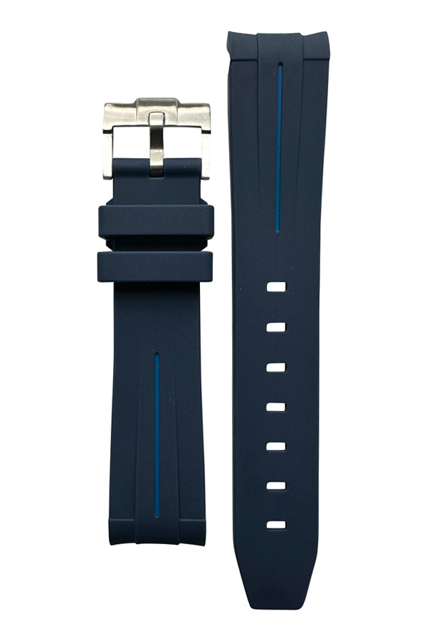 MoonSwatch Strap - Rubber - Navy Blue With Blue Stripe