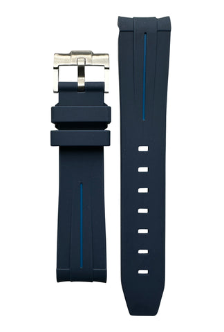 MoonSwatch Navy Blue with Blue stripe rubber strap
