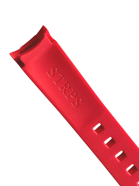 MoonSwatch Strap - Rubber - Red With White Stripe