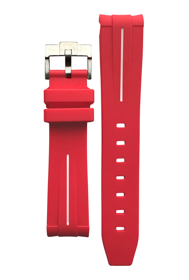 MoonSwatch Strap - Rubber - Red With White Stripe