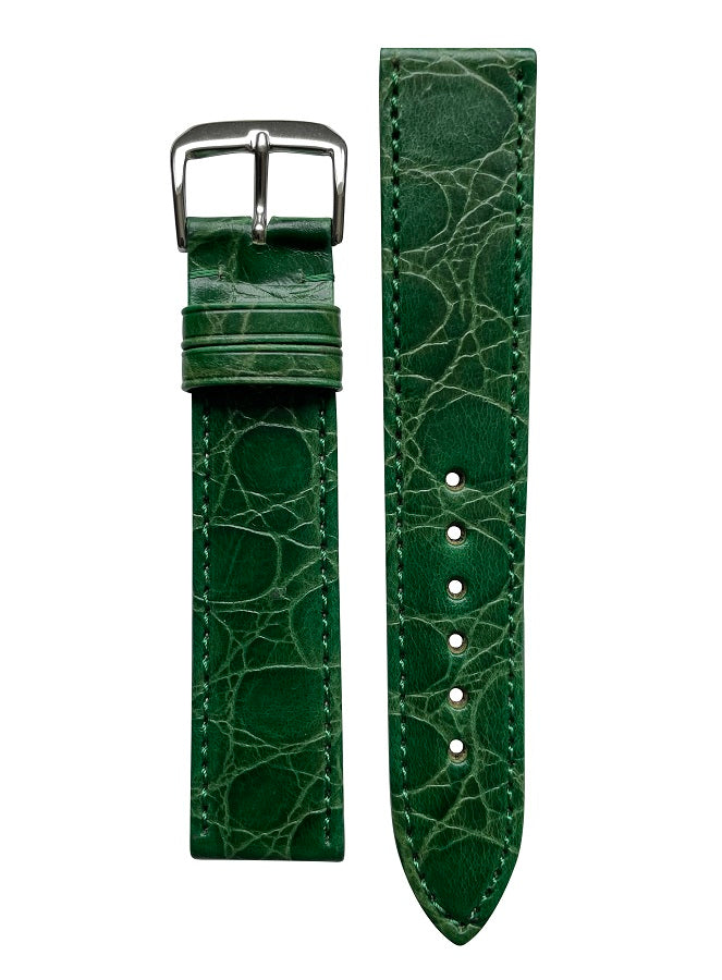 Watch Strap Happel Bahia Crocodile Print Leather | Green