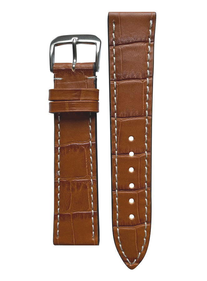 Watch Strap Happel Saboga Alligator Print Leather | Cognac