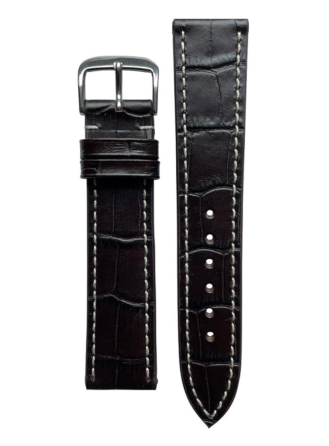 Watch Strap Happel Saboga Alligator Print Leather | Black