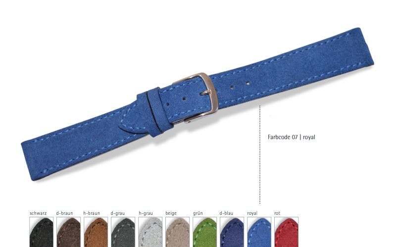 Horlogeband Suede Velour by STRPS® - Meerdere kleuren