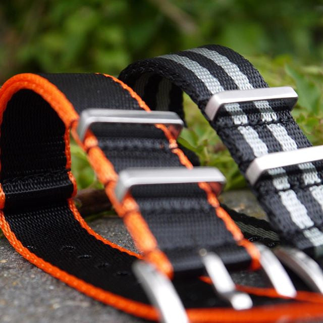 Premium NATO Strap - Zwart / Oranje