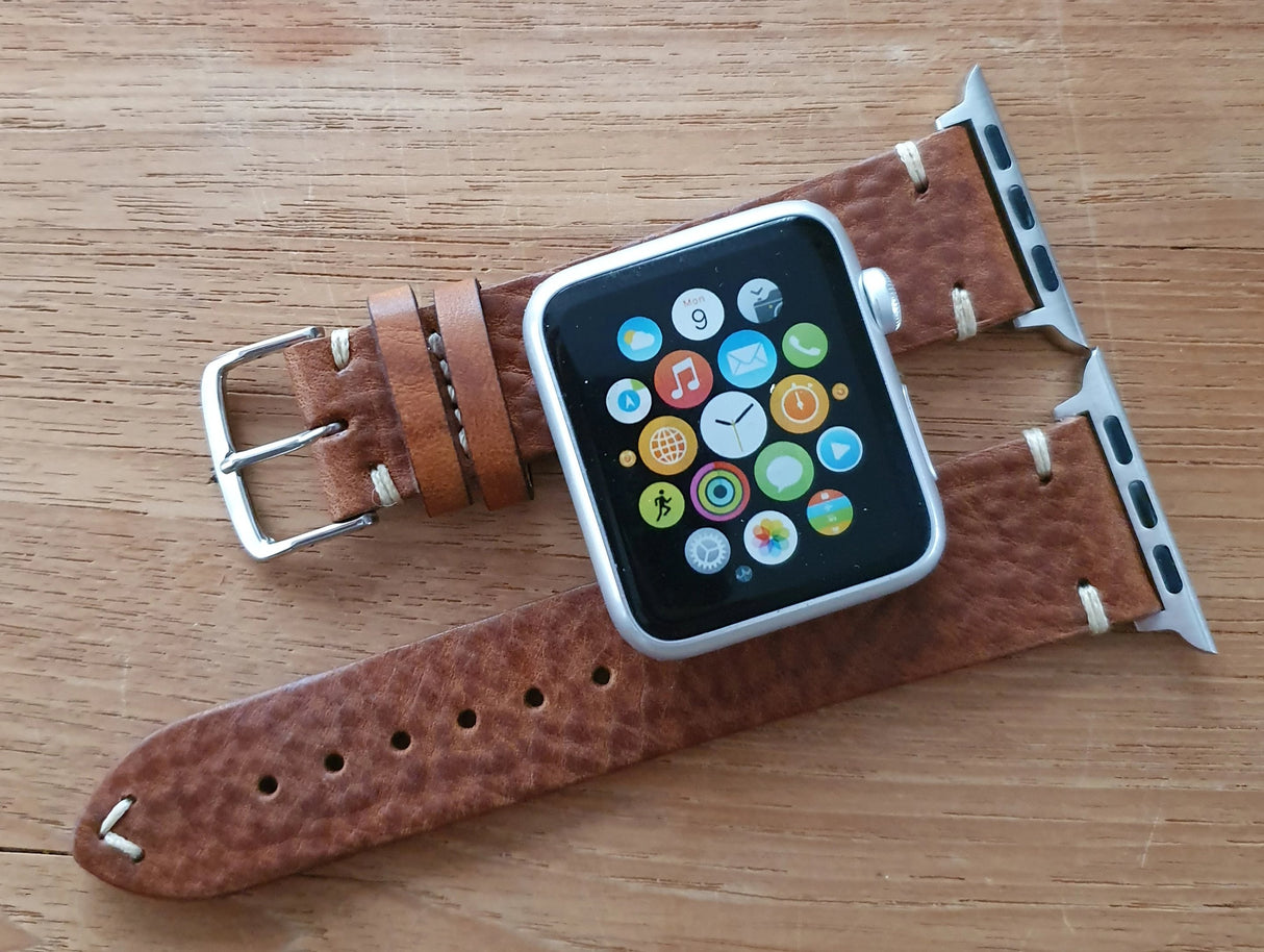 Apple Watch Strap - Vintage Leather - Tobacco & Dark Brown & Black