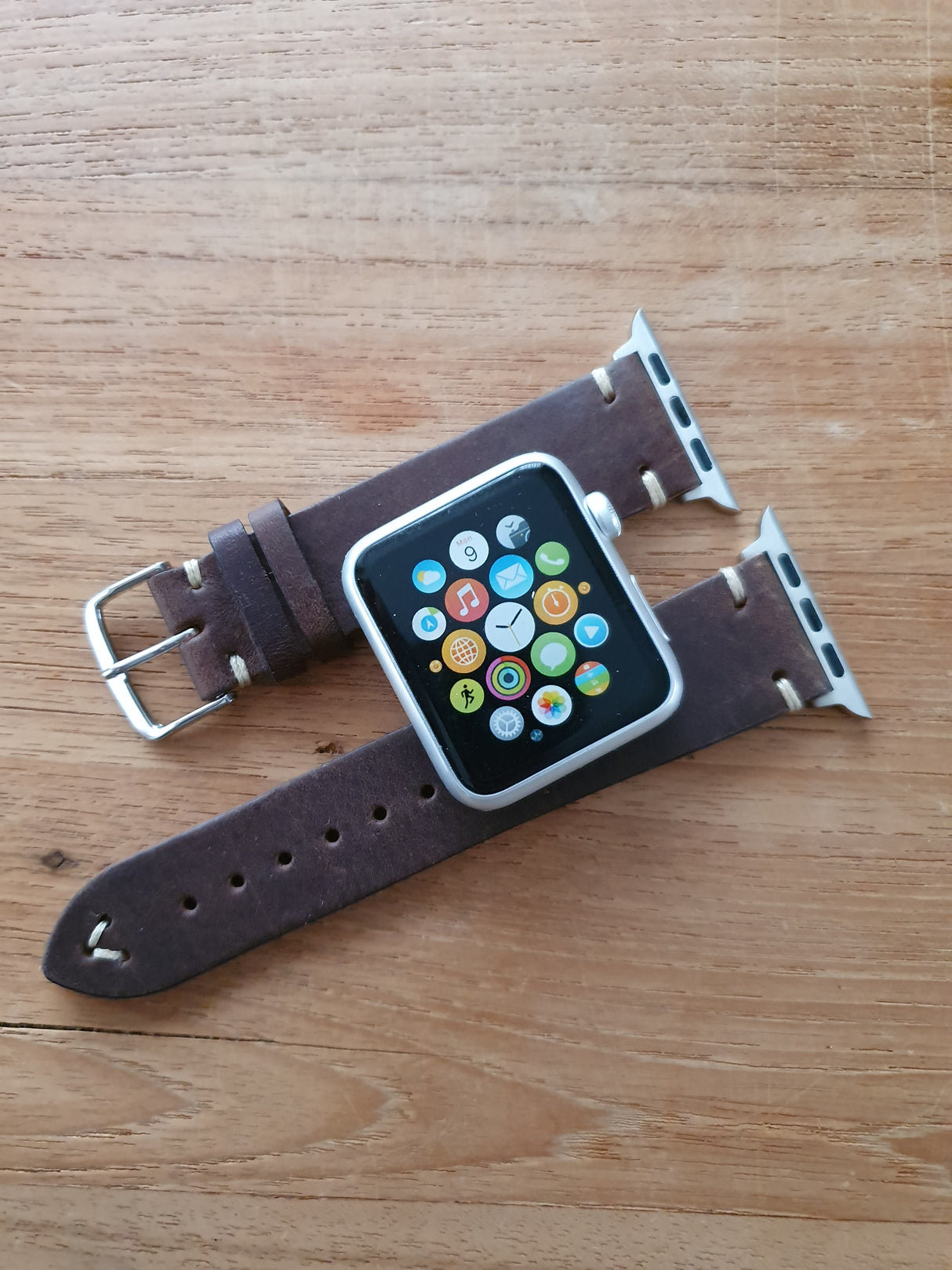 Apple Watch Strap - Vintage Leather - Tobacco & Dark Brown & Black