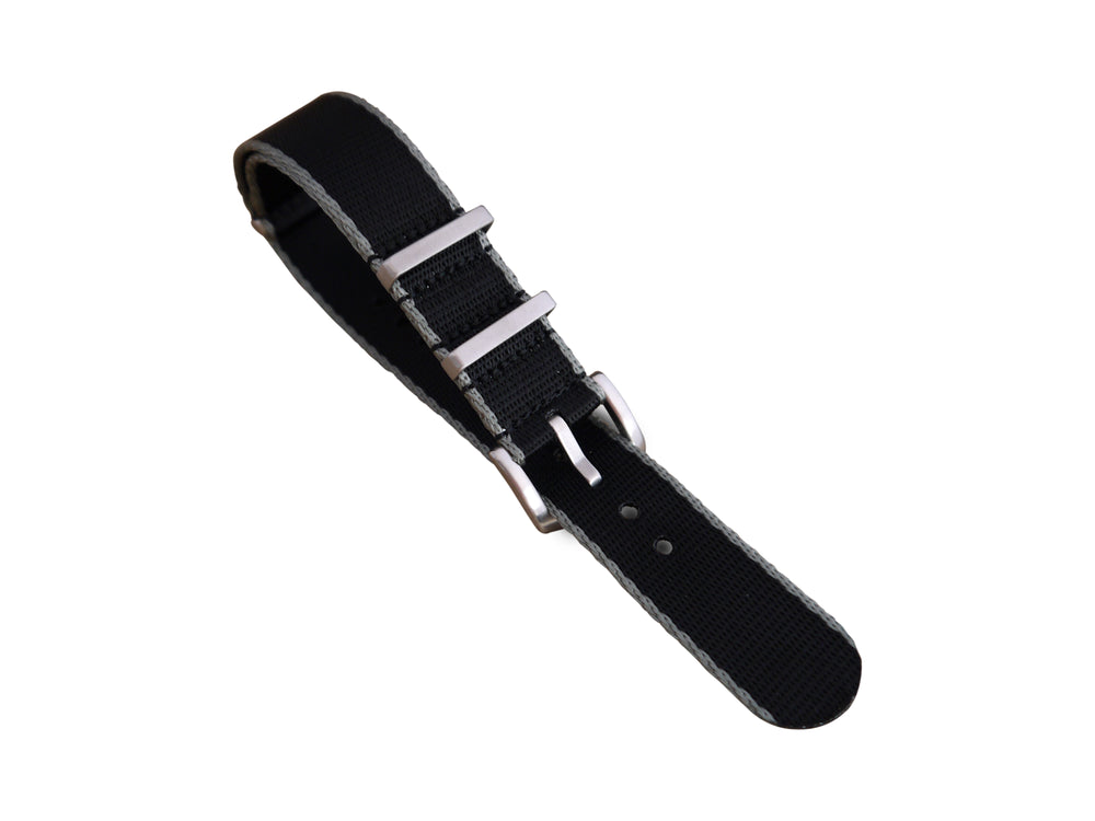 Premium NATO Strap - Zwart / Grijs