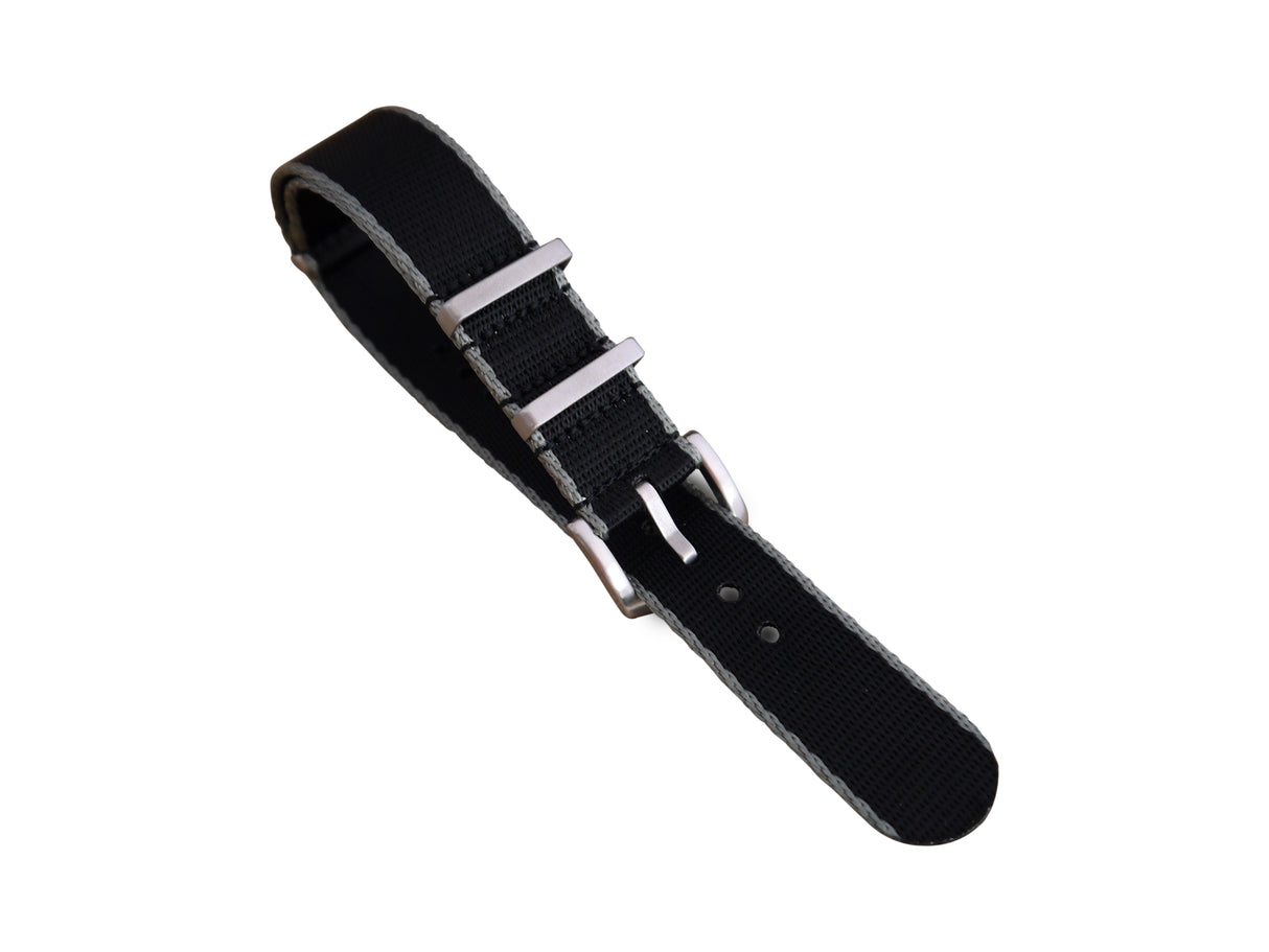 Premium NATO Strap - Zwart / Grijs