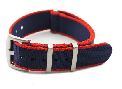 Premium NATO Strap - Blauw / Rood