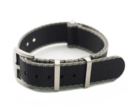 Premium NATO Strap - Zwart / Grijs