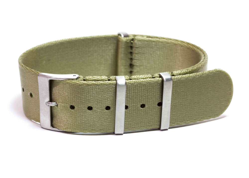 Premium Slim NATO Strap - Kaki / Goudachtig