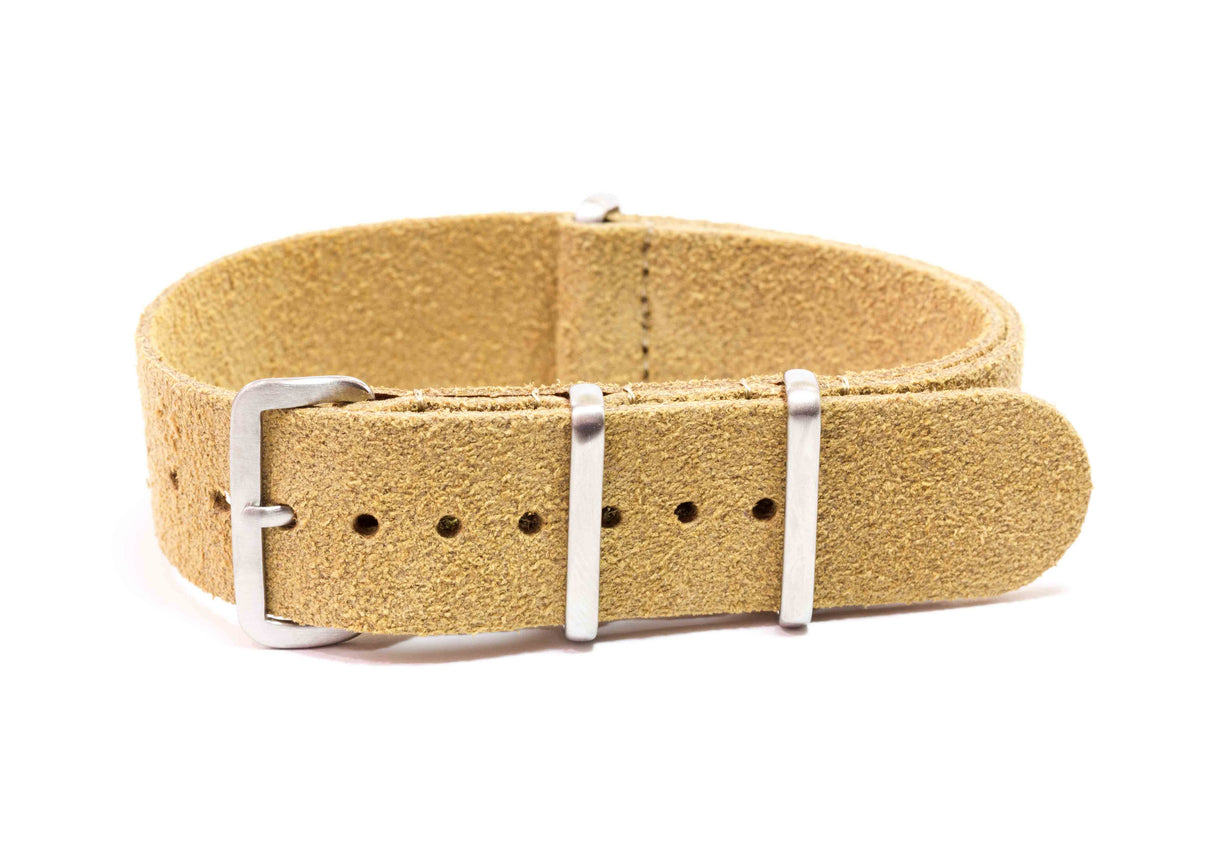 Suede/Leather NATO Strap - Natural