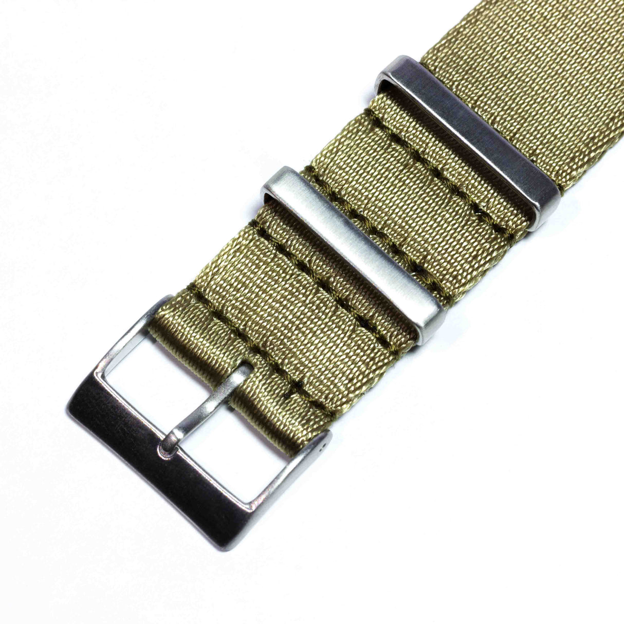 Premium Slim NATO Strap - Kaki / Goudachtig
