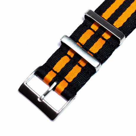 Premium Slim NATO Strap - Oranje en zwart