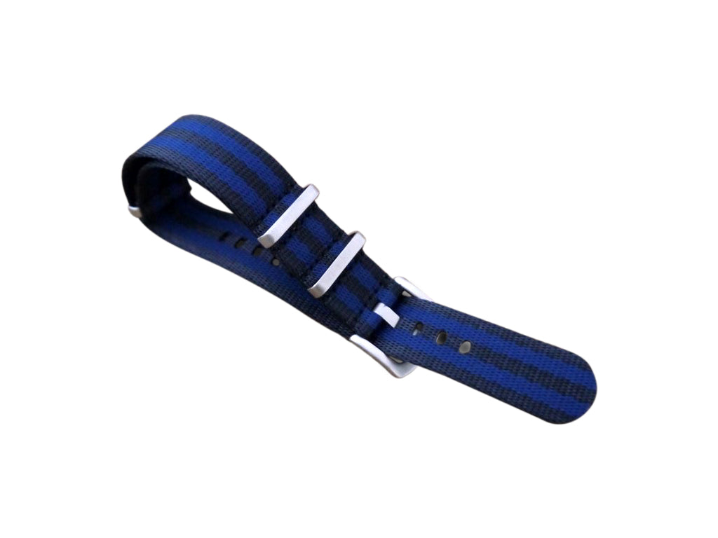 Premium NATO Strap - Zwart / Blauw