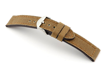 Watch Strap Happel Mansfield | Canvas & Leather | Green & Honey