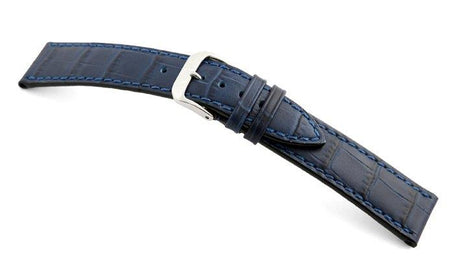Watch Strap Happel Tampa Alligator Print Leather | Blue