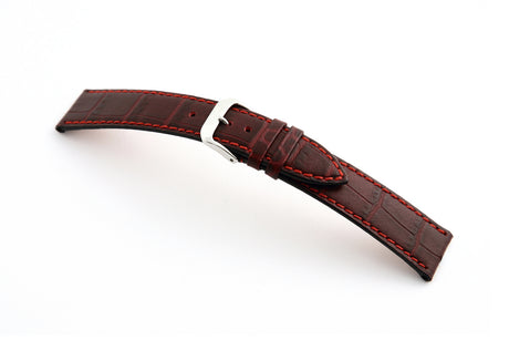 Watch Strap Happel Tampa Alligator Print Leather | Bordeaux