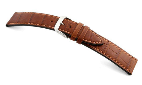 Watch Strap Happel Tampa Alligator Print Leather | Cognac