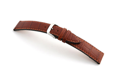 Watch Strap Happel Tampa Alligator Print Leather | Mahogany
