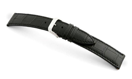 Watch Strap Happel Tampa Alligator Print Leather | Black