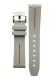 MoonSwatch Light Grey with Orange stripe rubber strap