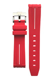MoonSwatch Red with White stripe rubber strap