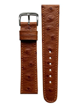 Horlogeband Happel Dundee Struisvogelprint Leer | Cognac