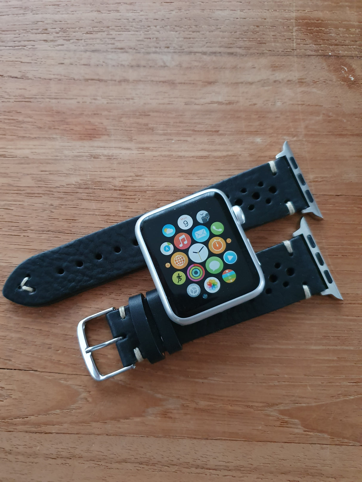 Apple Watch Strap - Racing Vintage Leather - Tobacco & Dark Brown & Black