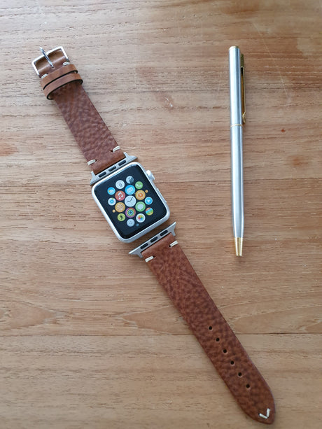 Apple Watch Strap - Vintage Leather - Tobacco & Dark Brown & Black