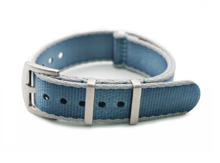 Premium NATO Strap - Blue / Grey lines