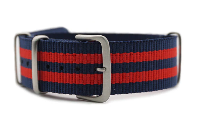 Classic Nato Strap - Blue & Red  (brushed)