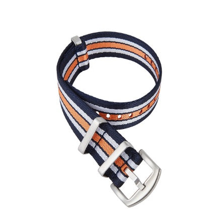 Premium NATO Strap - Blue / White / Orange