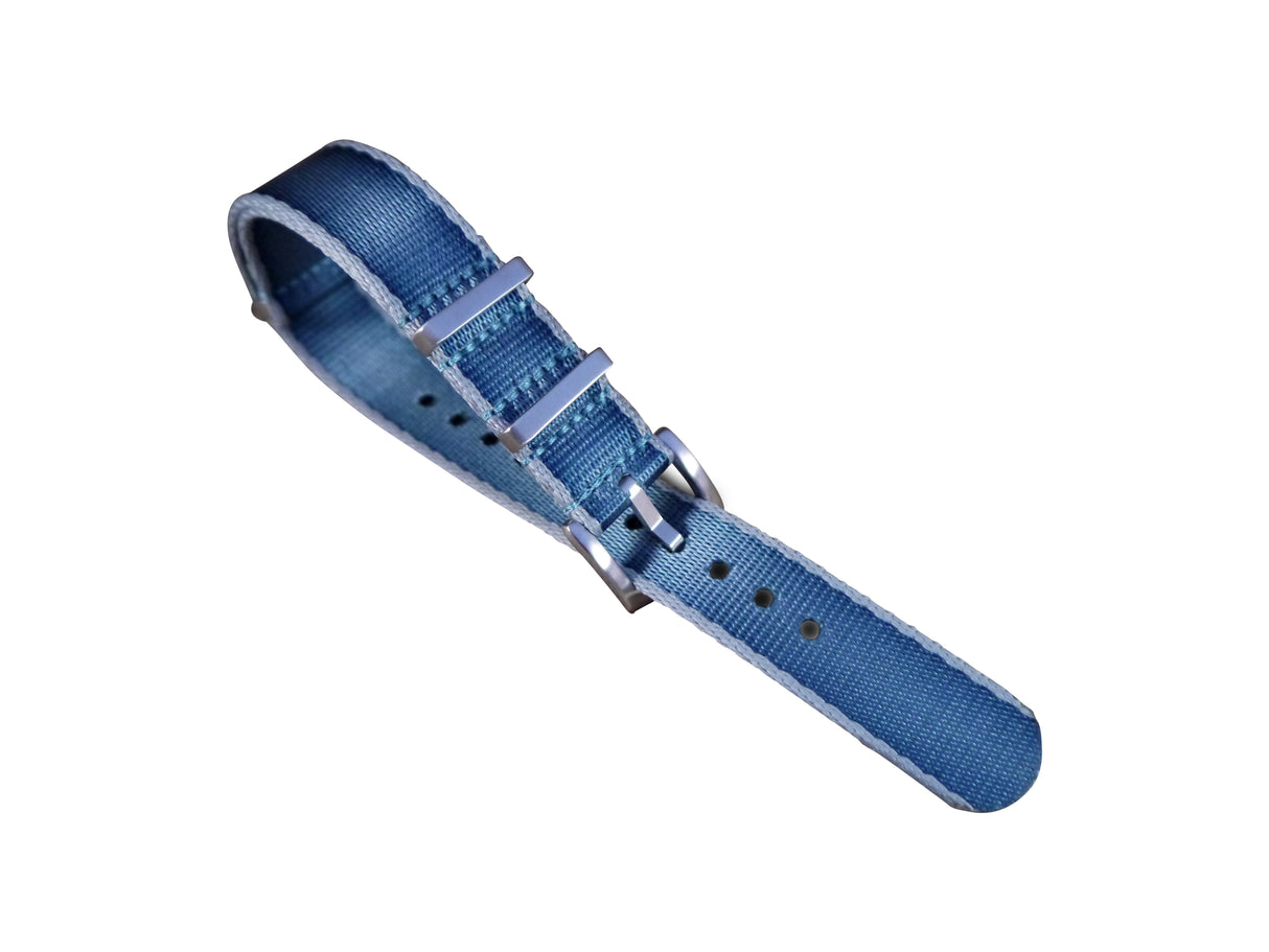 Premium NATO Strap - Blue / Grey lines