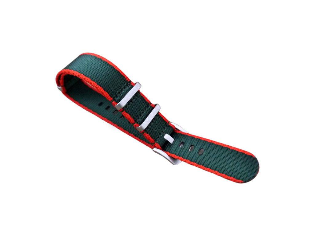 Premium NATO Strap - Green / Red