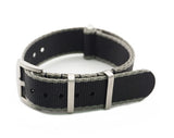 Premium NATO Strap - Black / Grey lines