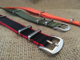 Premium NATO Strap - Black / Red lines