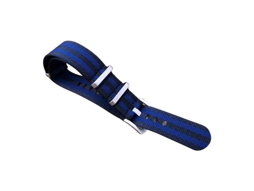 Premium NATO Strap - Zwart / Blauw