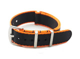 Premium NATO Strap - Black / Orange lines