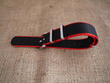 Premium NATO Strap - Black / Red lines