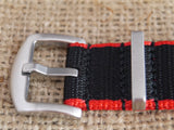 Premium NATO Strap - Black / Red lines