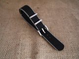 Premium NATO Strap - Black / Grey lines