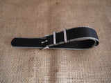 Premium NATO Strap - Black / Grey lines