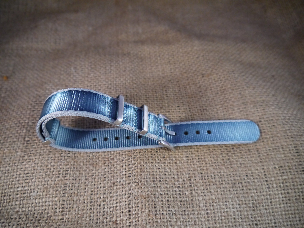 Premium NATO Strap - Blue / Grey lines