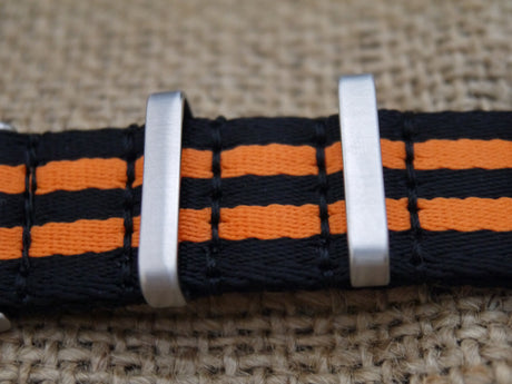 Premium Slim NATO Strap - Orange and black