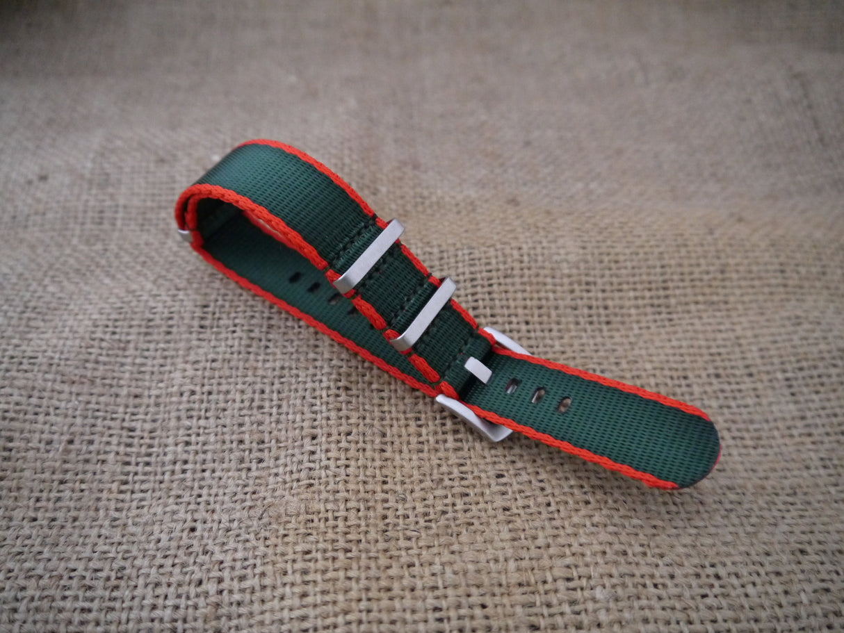 Premium NATO Strap - Green / Red